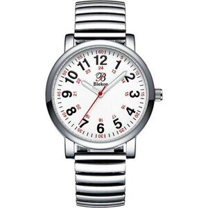 Nurse Watch - Silver Stretch Band, Second Hand, Water Resistant Watch For Women